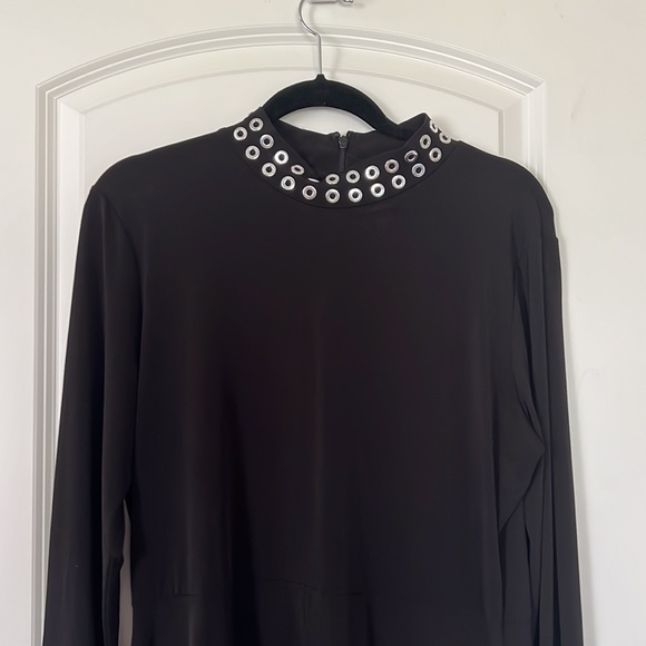 Michael Kors | Black Mock Neck Dress with Silver Buttons (XL) - Picture 3 of 4